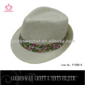 White short brim paper fedora hat nouveau design pour femme summer beach sun hat